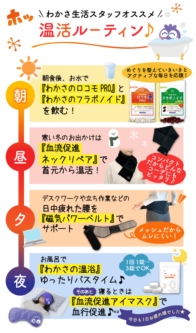 わかさ生活オススメ温活ルーティン