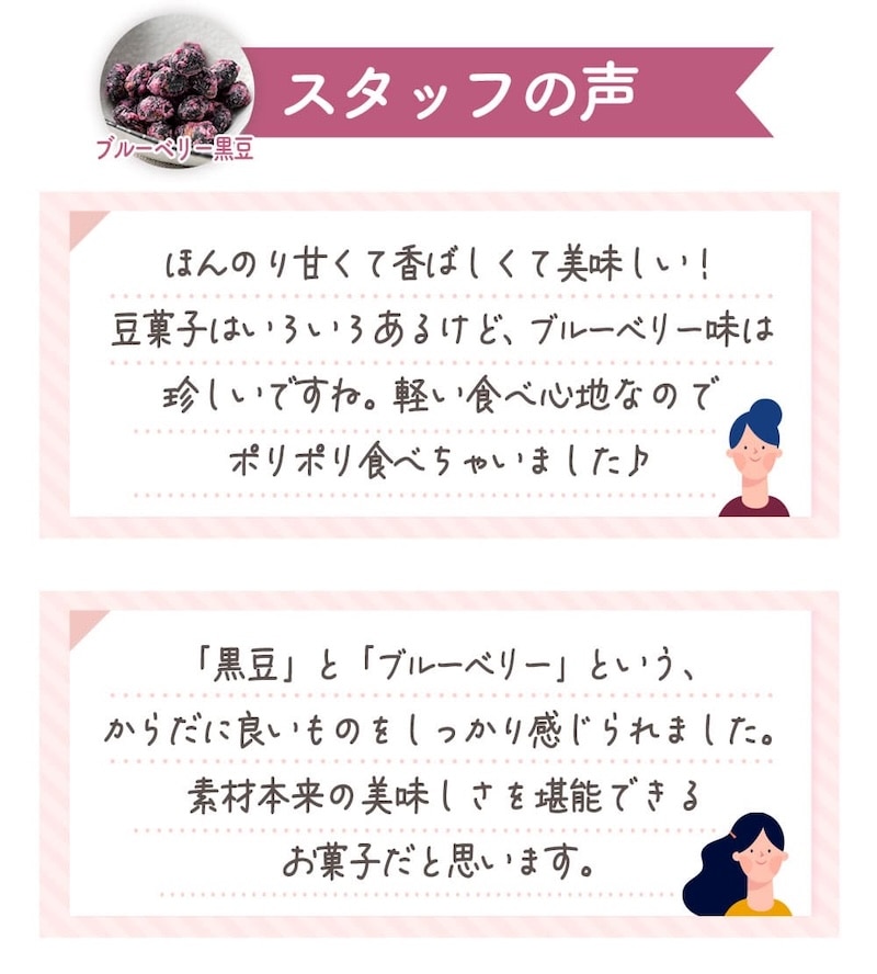 ブルーベリー黒豆スタッフの声