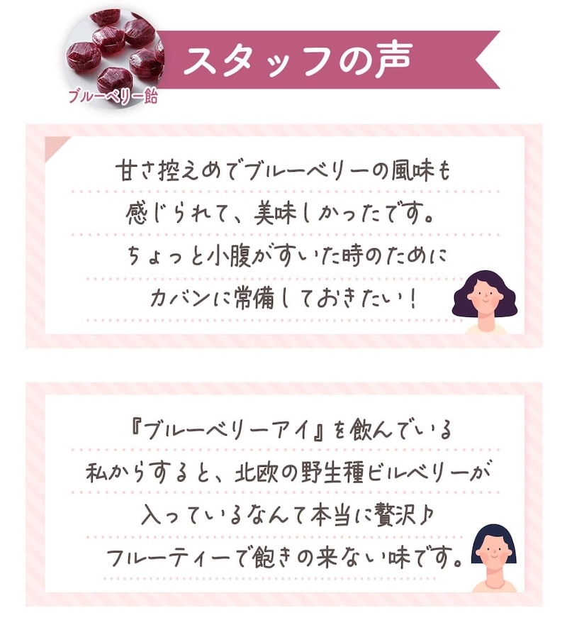 ブルーベリー飴スタッフの声