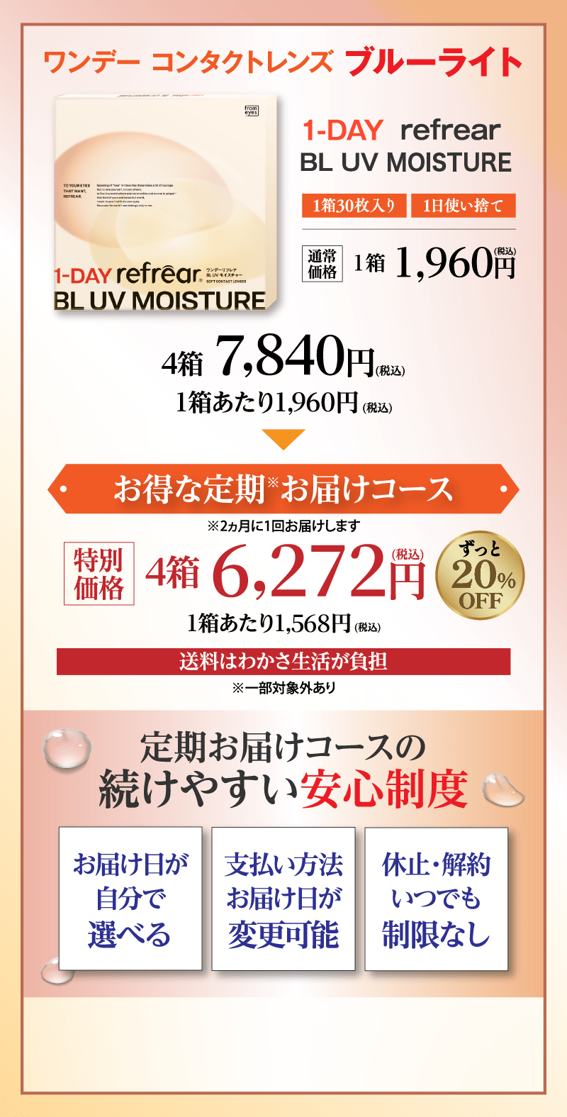 2ヵ月に1回届く2ヵ月定期ならずっと20％オフ